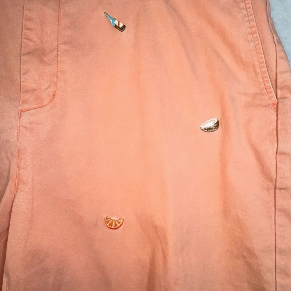 Vineyard Vines Men’s Size‎ 42 Pink Embroidered Tropical Cocktail Chino Shorts
